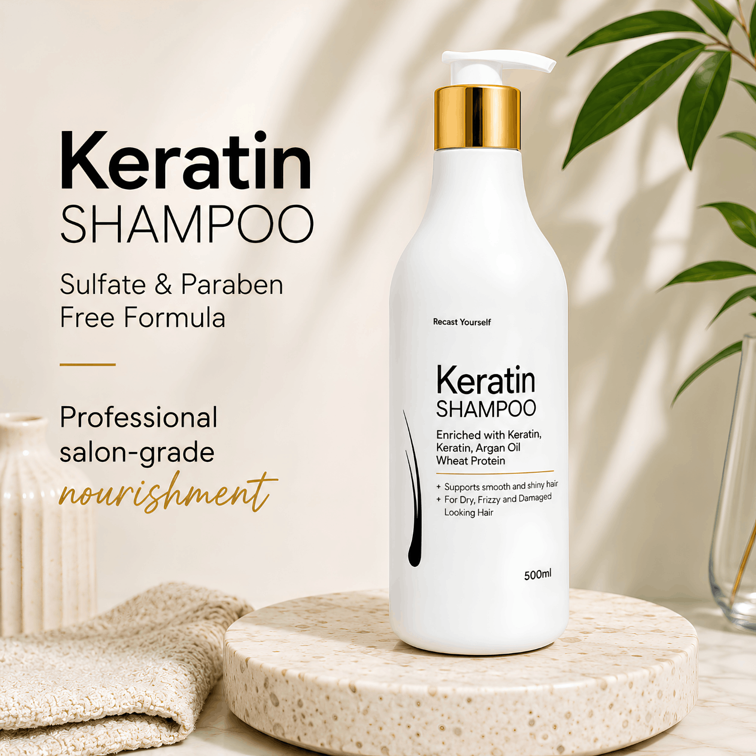 Keratin Shampoo - Sulfate & Paraben Free Formula