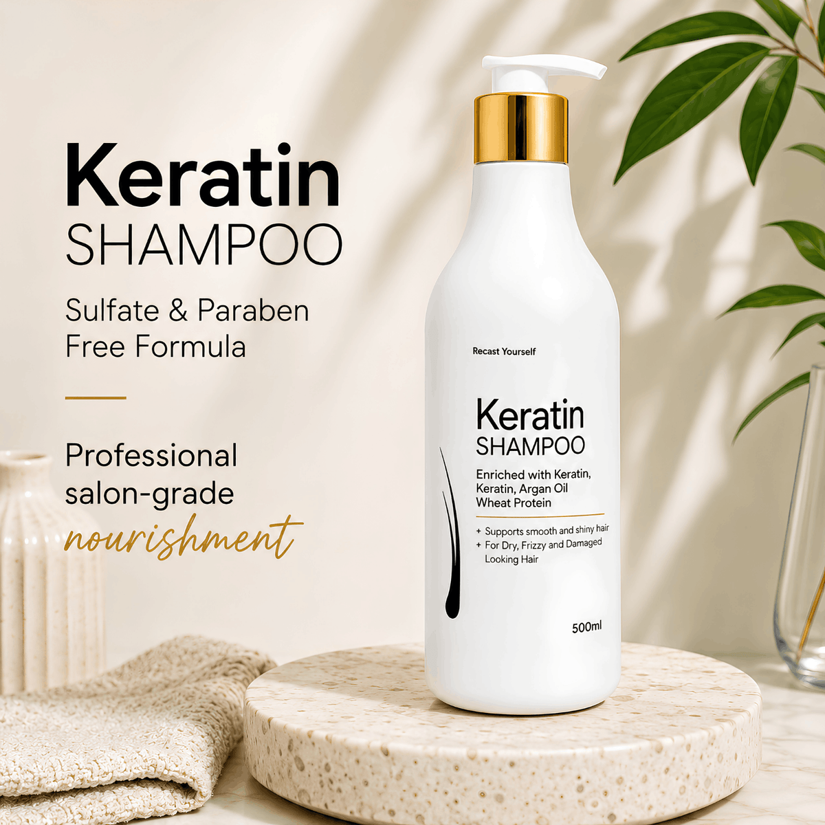 Keratin Shampoo - Sulfate & Paraben Free Formula