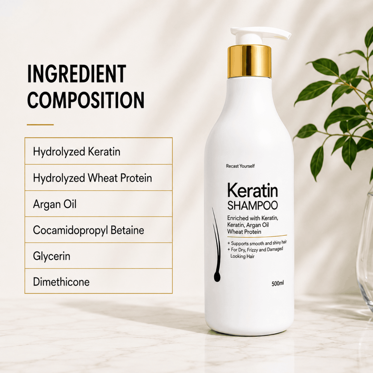 Keratin Shampoo - Sulfate & Paraben Free Formula