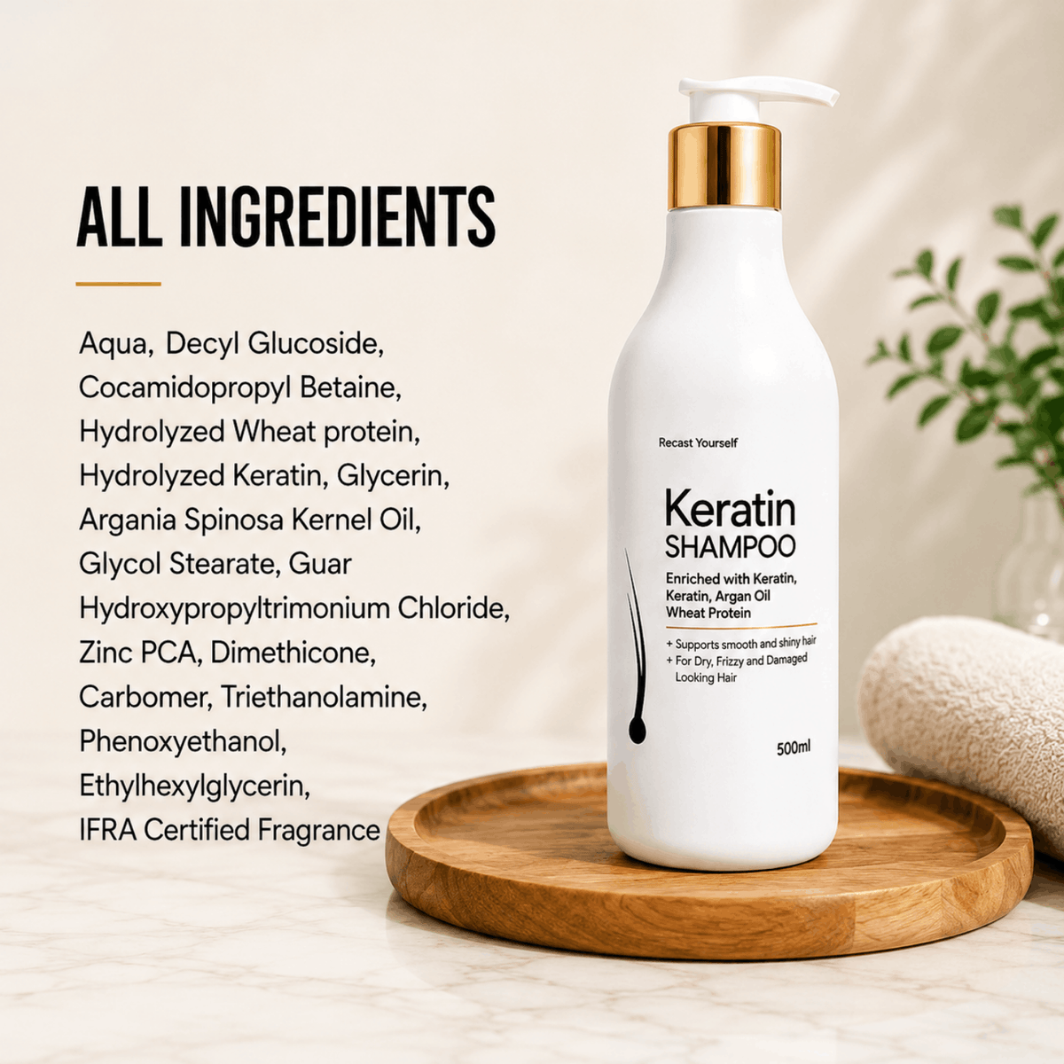 Keratin Shampoo - Sulfate & Paraben Free Formula