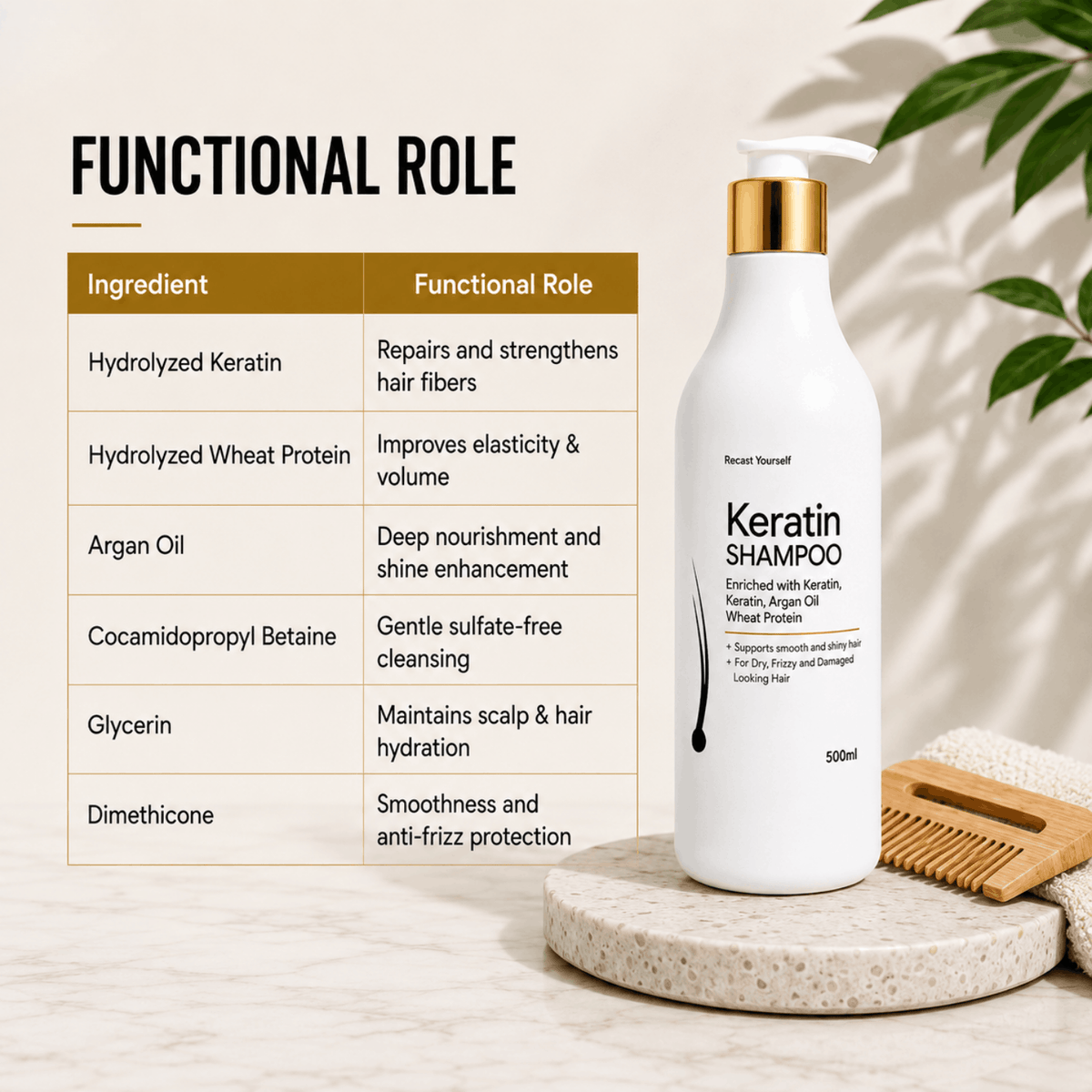 Keratin Shampoo - Sulfate & Paraben Free Formula