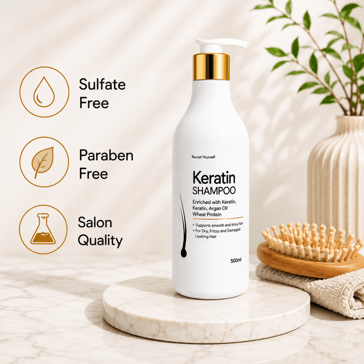 Keratin Shampoo - Sulfate & Paraben Free Formula