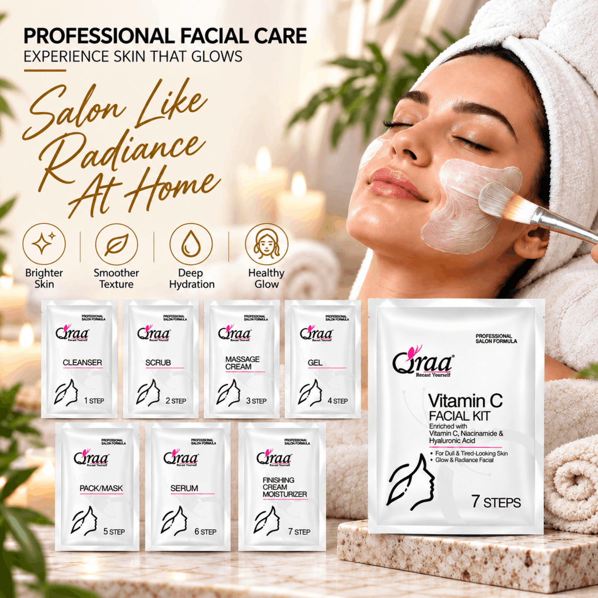 Vitamin C Facial Kit - 6 Step Facial Kit | 2 Time Use