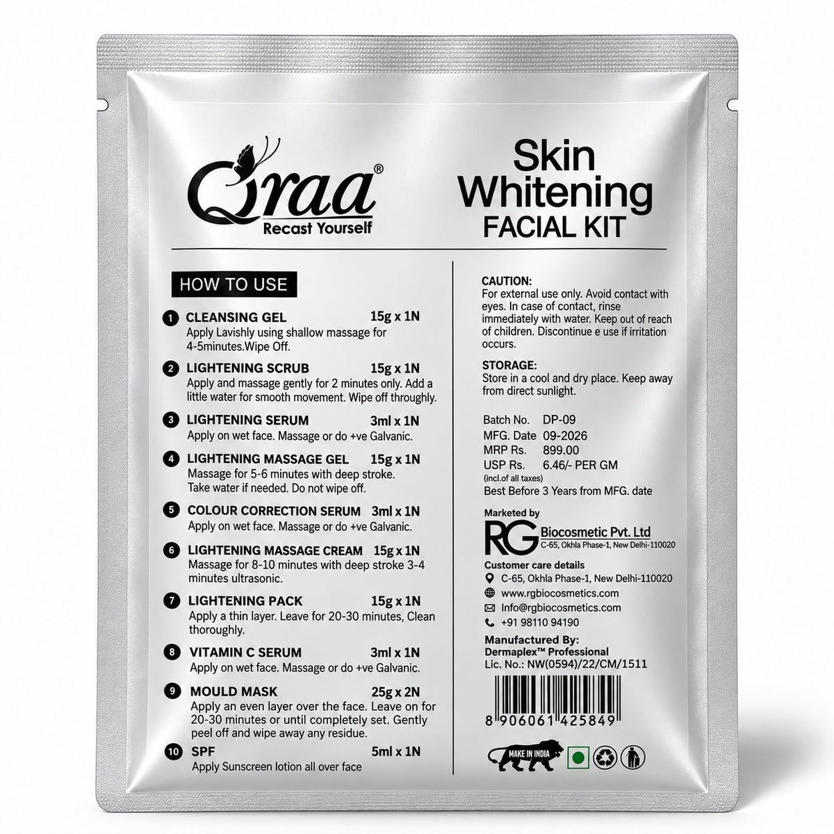 Whitening Facial Kit - 10 Step Facial Kit | 2 Time Use