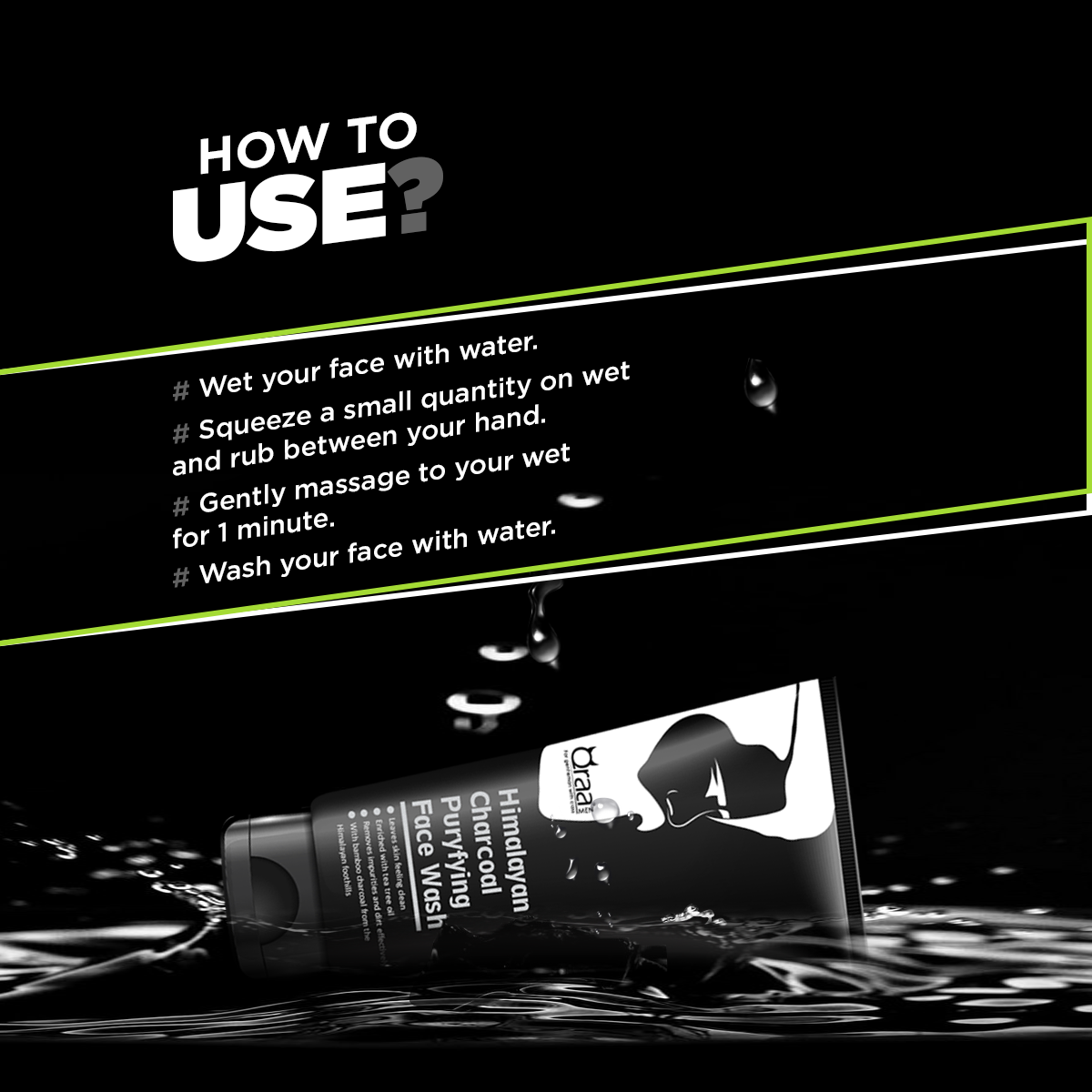 Activated face wash for men