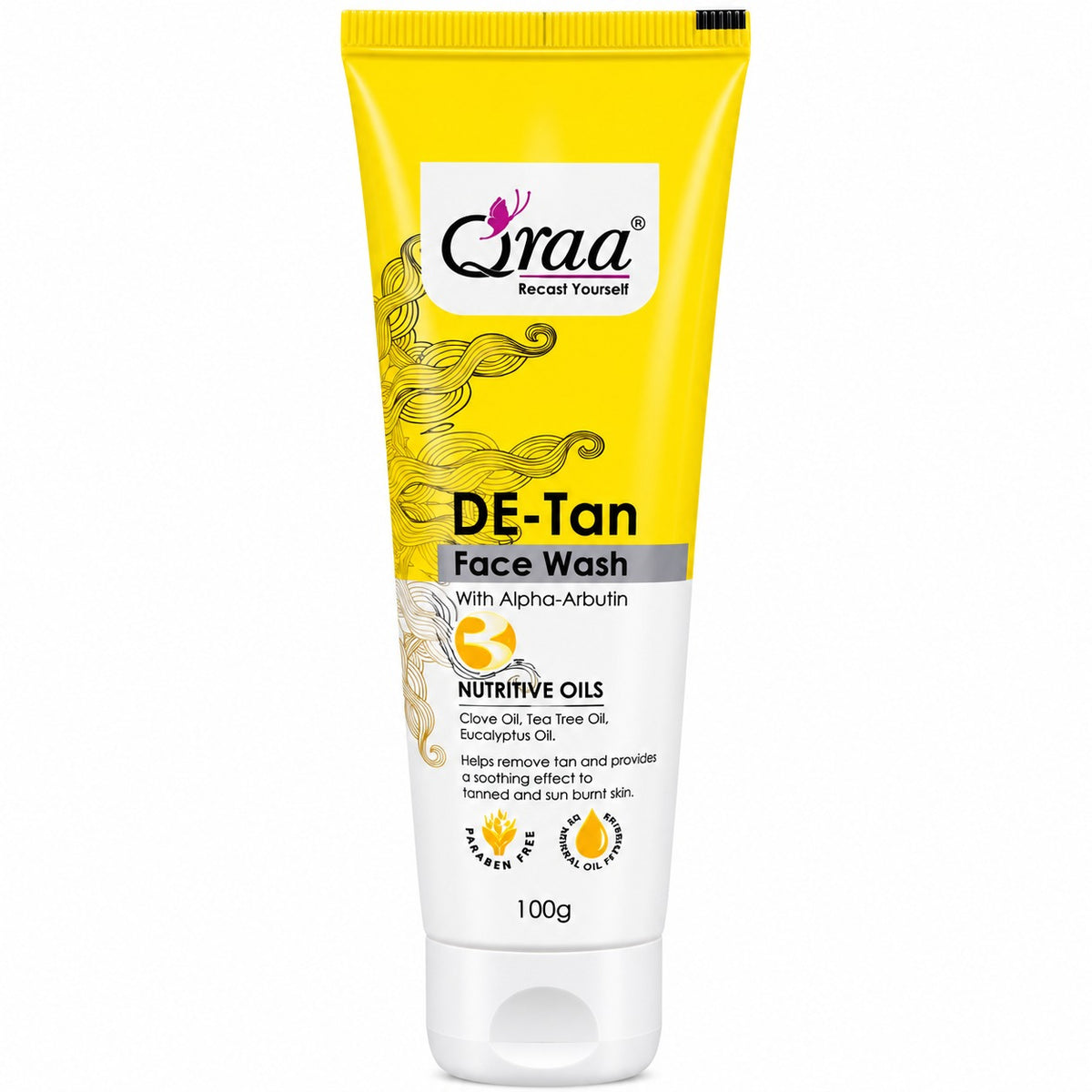 Qraa DE-Tan Face Wash with Alpha-Arbutin