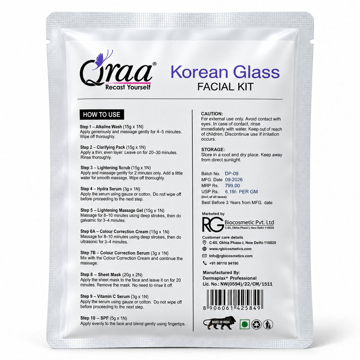 Korean Glass Facial Kit - 10 Step Facial Kit | 2 Time Use