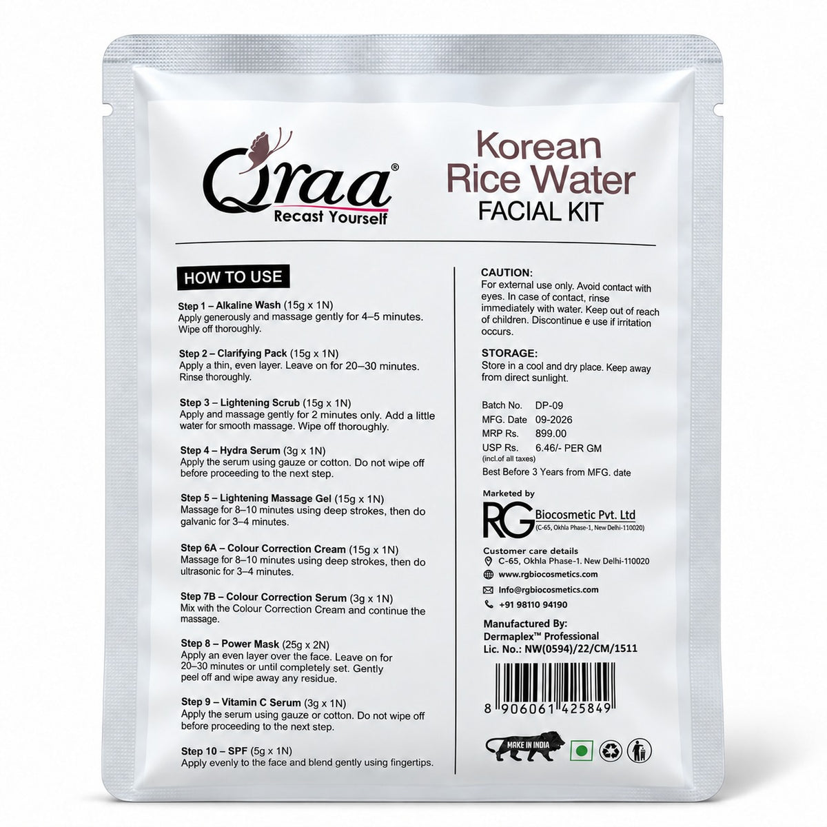 Rice Water Facial Kit - 10 Step Facial Kit | 2 Time Use