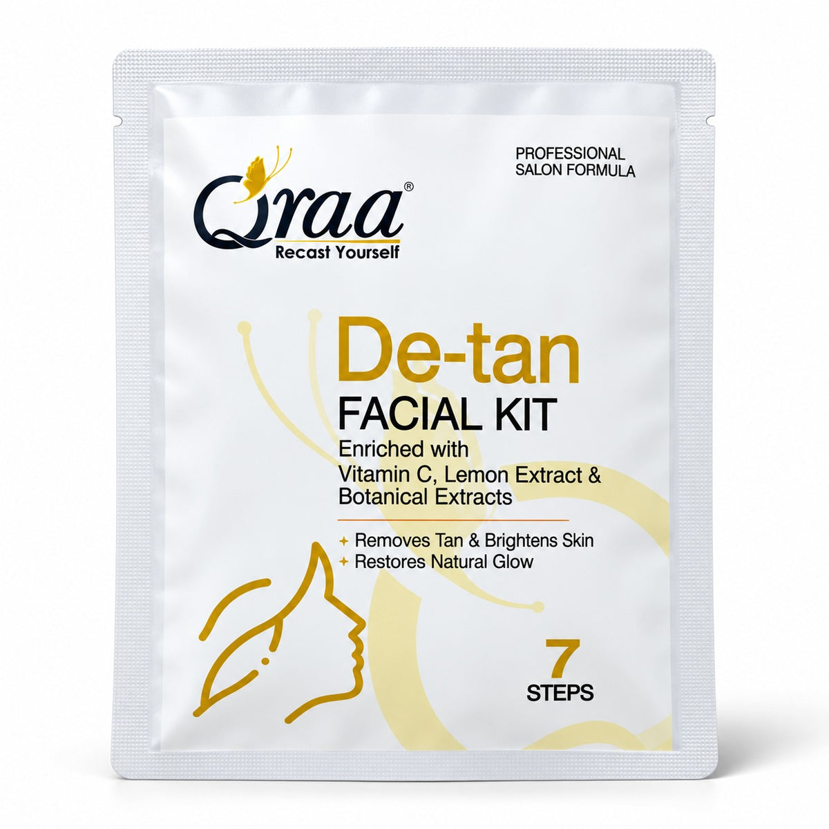 Qraa D-Tan Facial Kit - 6 Step Facial Kit | 2 Time Use